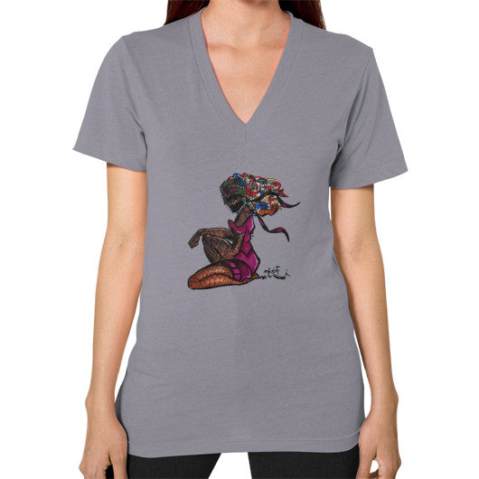 V-Neck (on woman) Slate - dipi
