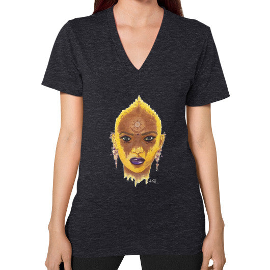 V-Neck (on woman) Tri-Blend Black - dipi