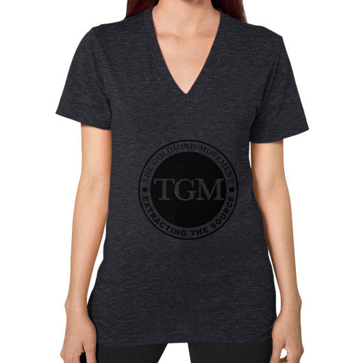 V-Neck (on woman) Tri-Blend Black dipi