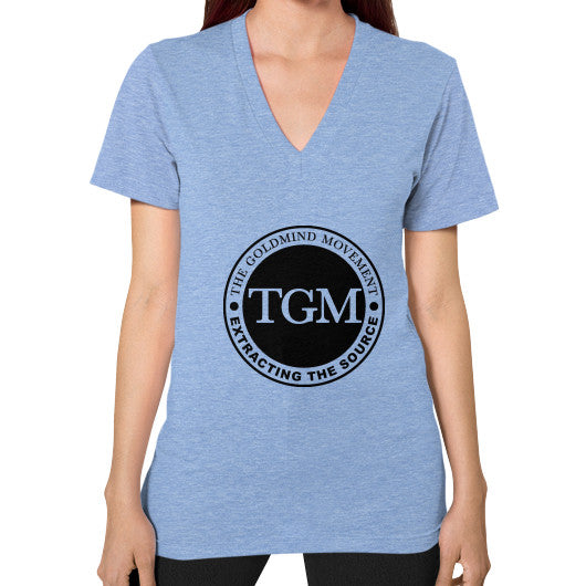 V-Neck (on woman) Tri-Blend Blue dipi
