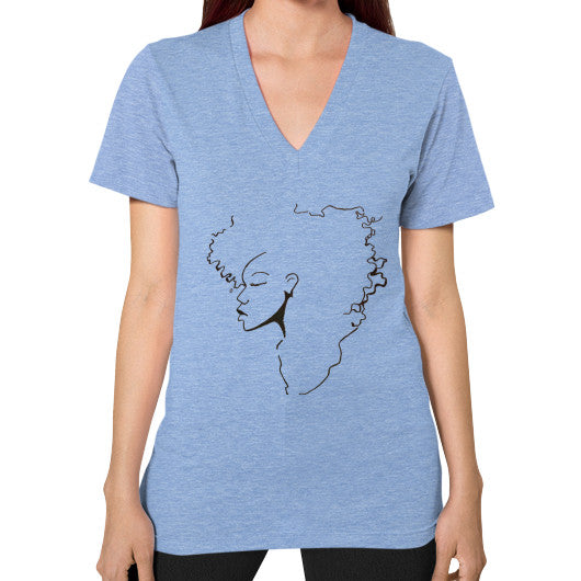 V-Neck (on woman) Tri-Blend Blue - dipi
