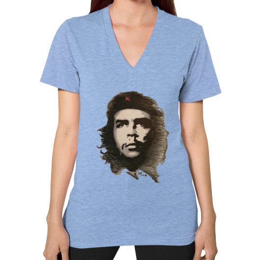 V-Neck (on woman) Tri-Blend Blue - dipi
