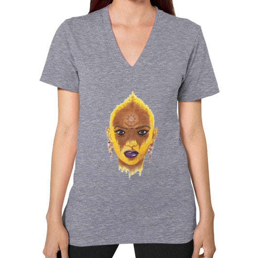 V-Neck (on woman) Tri-Blend Grey - dipi