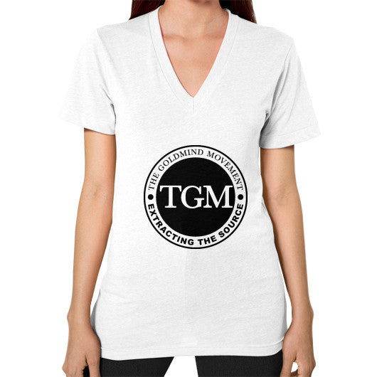 V-Neck (on woman) White dipi