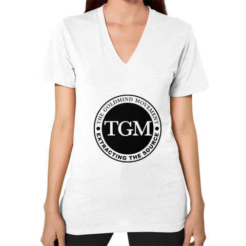 V-Neck (on woman) White dipi