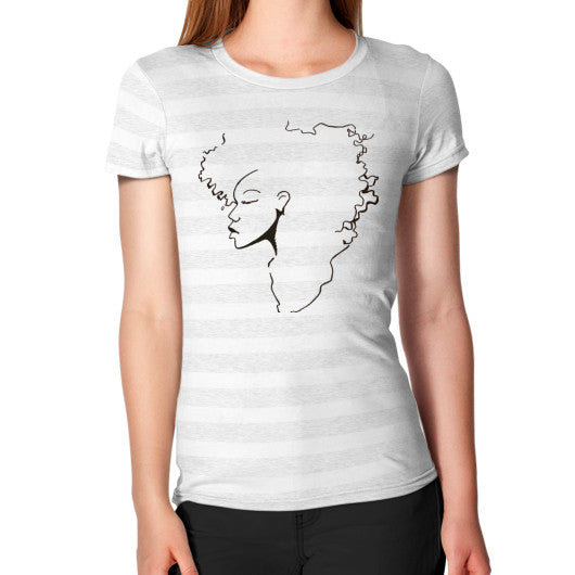 Women's T-Shirt Ash White Stripe - dipi