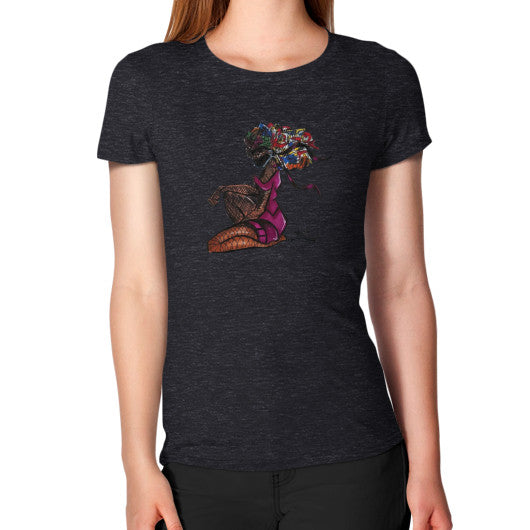 Women's T-Shirt Tri-Blend Black - dipi