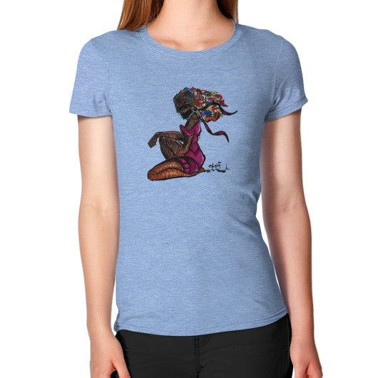 Women's T-Shirt Tri-Blend Blue - dipi