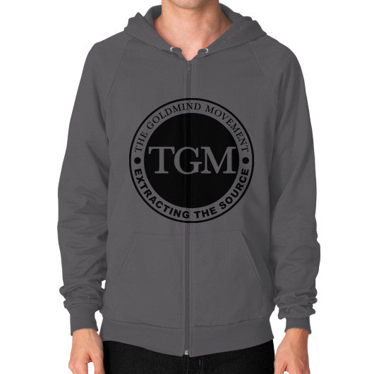 Zip Hoodie (on man) Asphalt dipi