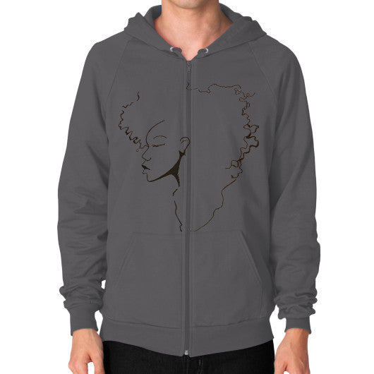 Zip Hoodie (on man) Asphalt - dipi
