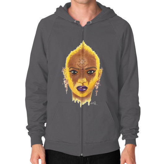 Zip Hoodie (on man) Asphalt - dipi