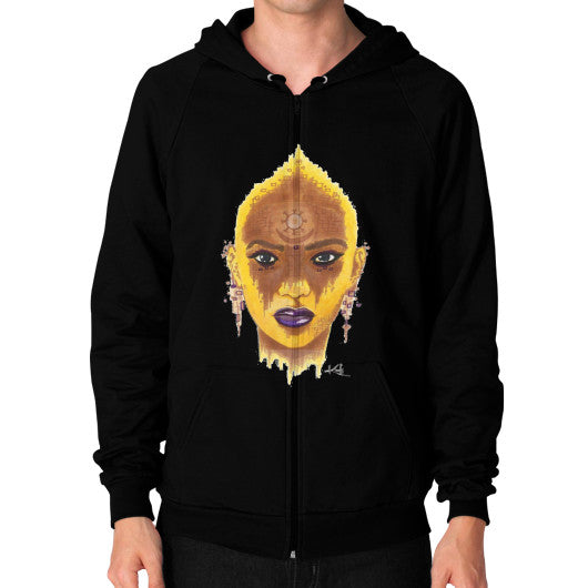 Zip Hoodie (on man) Black - dipi
