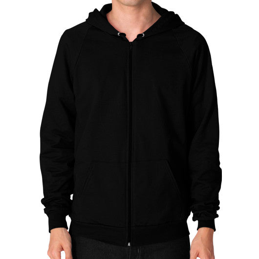 Zip Hoodie (on man) Black dipi