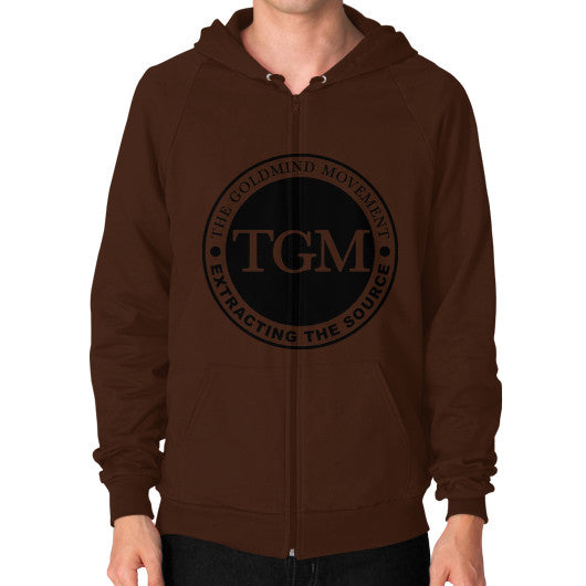 Zip Hoodie (on man) Brown dipi