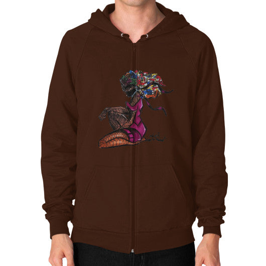 Zip Hoodie (on man) Brown - dipi