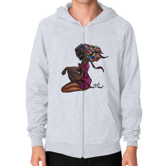 Zip Hoodie (on man) Heather grey - dipi