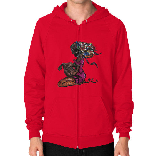Zip Hoodie (on man) Red - dipi