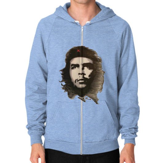 Zip Hoodie (on man) Tri-Blend Blue - dipi