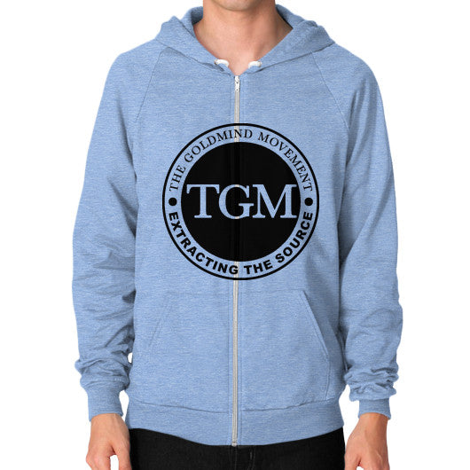 Zip Hoodie (on man) Tri-Blend Blue dipi