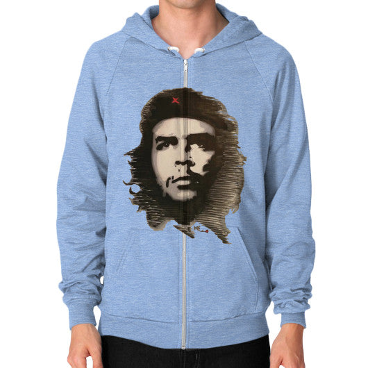 Zip Hoodie (on man) Tri-Blend Blue - dipi