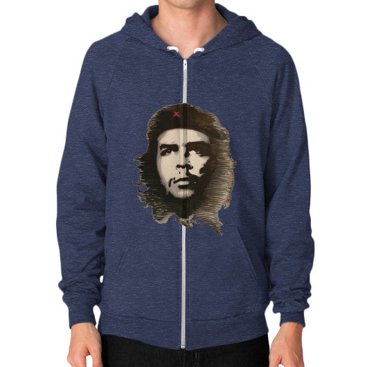 Zip Hoodie (on man) Tri-Blend Navy - dipi