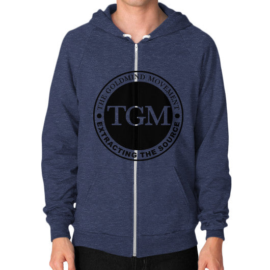 Zip Hoodie (on man) Tri-Blend Navy dipi