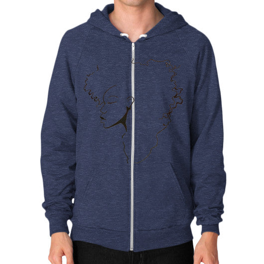 Zip Hoodie (on man) Tri-Blend Navy - dipi