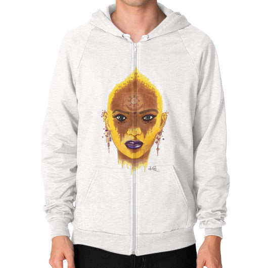 Zip Hoodie (on man) Tri-Blend Oatmeal - dipi