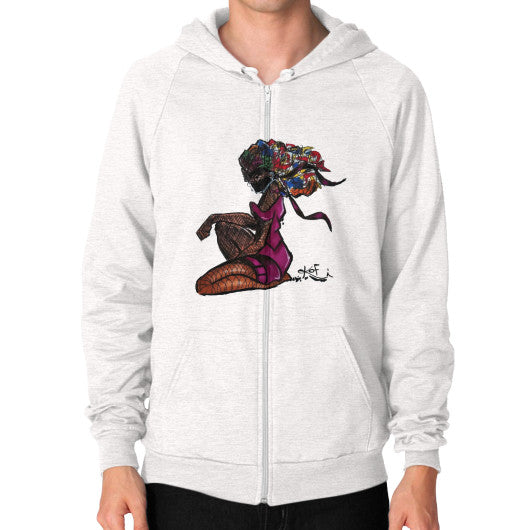 Zip Hoodie (on man) Tri-Blend Oatmeal - dipi
