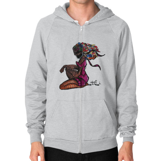 Zip Hoodie (on man) Tri-Blend Silver - dipi