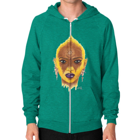 Zip Hoodie (on man) Tri-Blend Vintage Green - dipi