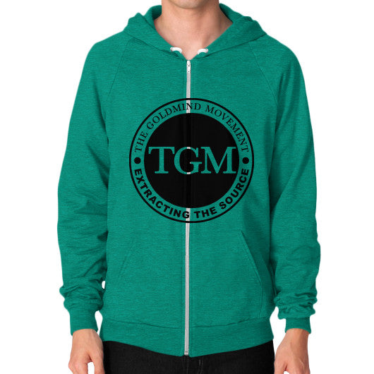 Zip Hoodie (on man) Tri-Blend Vintage Green dipi