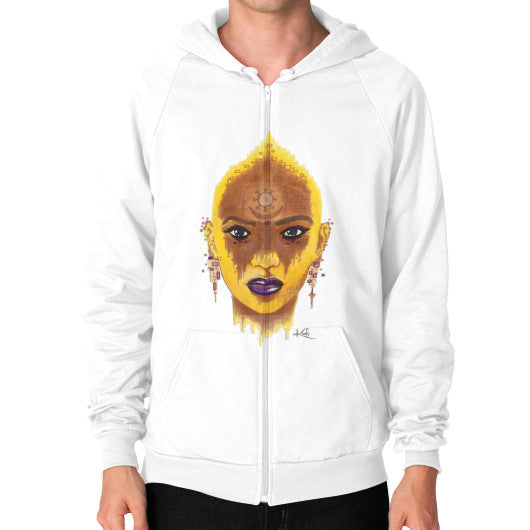 Zip Hoodie (on man) White - dipi