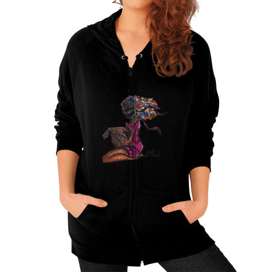 Zip Hoodie (on woman) Black - dipi