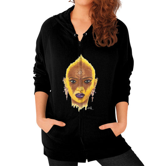 Zip Hoodie (on woman) Black - dipi