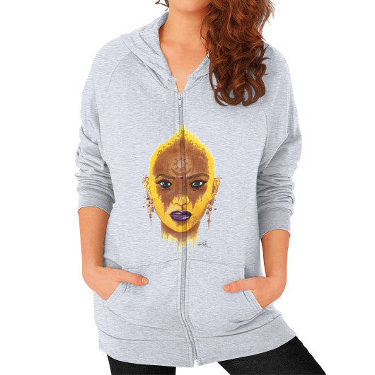 Zip Hoodie (on woman) Heather grey - dipi