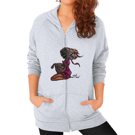 Zip Hoodie (on woman) Heather grey - dipi
