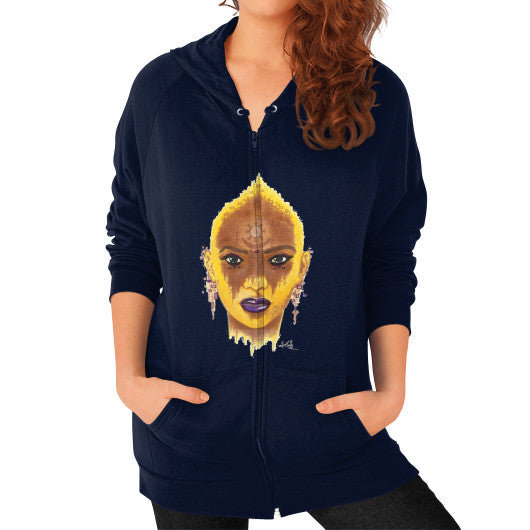 Zip Hoodie (on woman) Navy - dipi