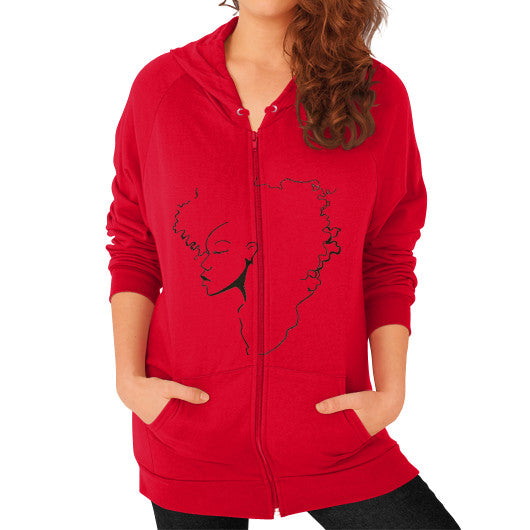 Zip Hoodie (on woman) Red - dipi