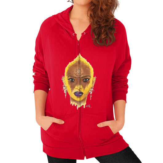 Zip Hoodie (on woman) Red - dipi