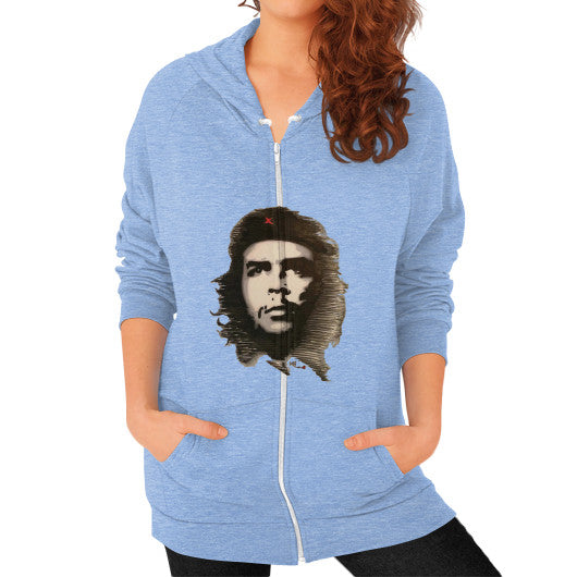 Zip Hoodie (on woman) Tri-Blend Blue - dipi