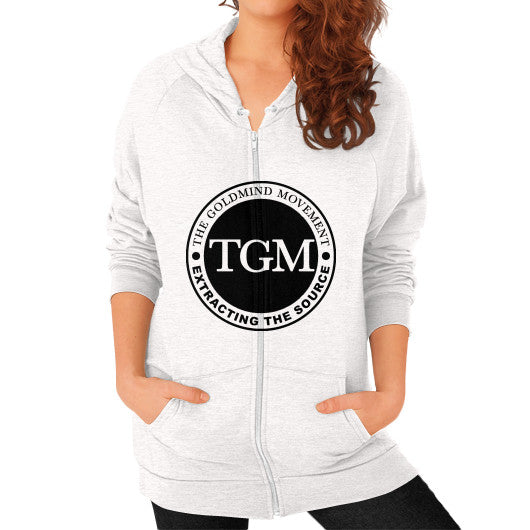 Zip Hoodie (on woman) Tri-Blend Oatmeal dipi