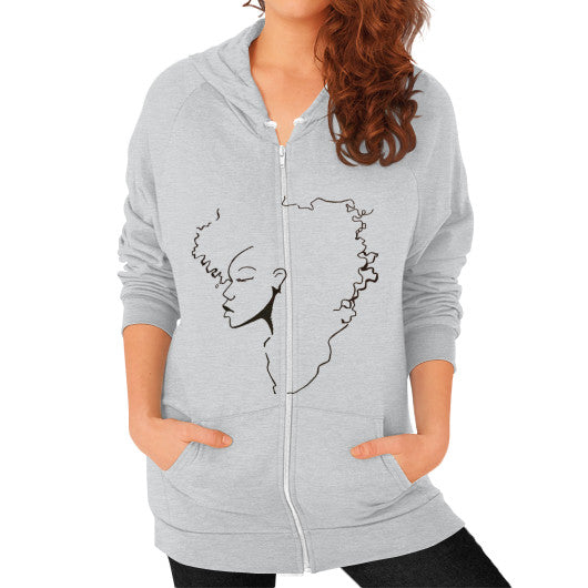 Zip Hoodie (on woman) Tri-Blend Silver - dipi