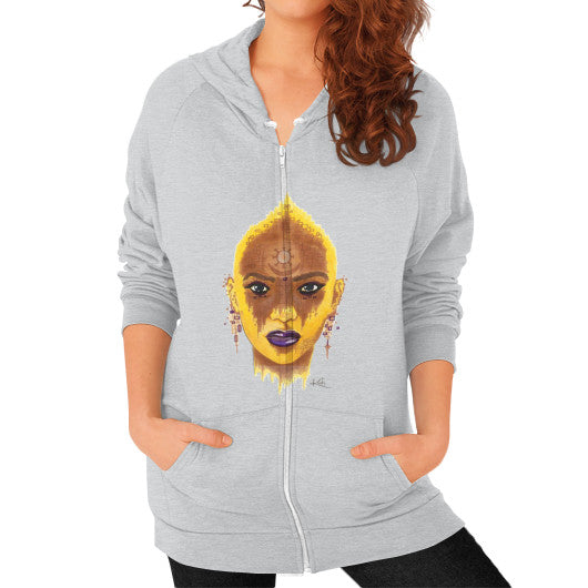 Zip Hoodie (on woman) Tri-Blend Silver - dipi