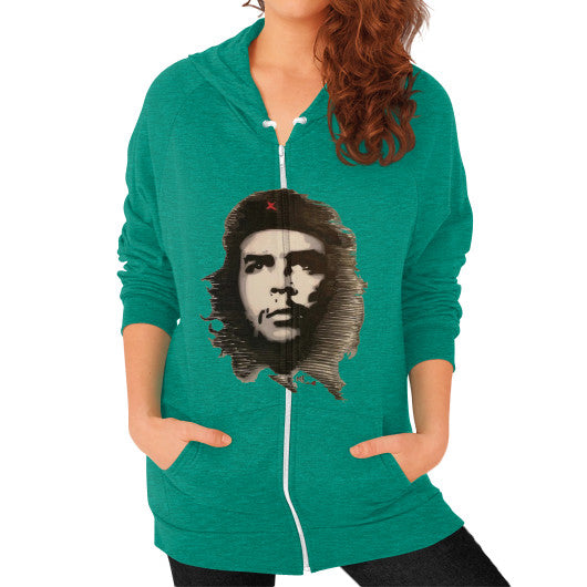 Zip Hoodie (on woman) Tri-Blend Vintage Green - dipi