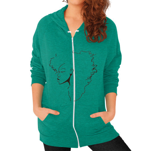 Zip Hoodie (on woman) Tri-Blend Vintage Green - dipi
