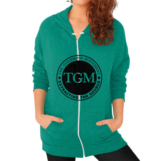 Zip Hoodie (on woman) Tri-Blend Vintage Green dipi