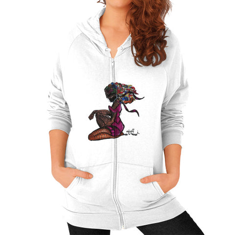Zip Hoodie (on woman) White - dipi