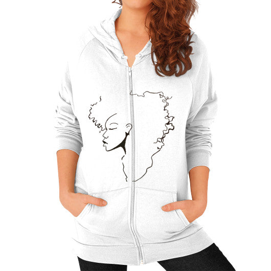 Zip Hoodie (on woman) White - dipi